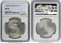 George V Trade Dollar 1930-B MS65 NGC, Bombay mint, KM-T5, Prid-27. A breathtakingly luminous Gem, the fields roaring with argent luster. HID098012420...