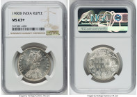 British India. Victoria Rupee 1900-B MS63+ NGC, KM492. Type A Bust, Type I Reverse. HID09801242017 © 2022 Heritage Auctions | All Rights Reserved