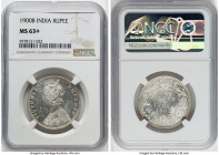 British India. Victoria Rupee 1900-B MS63+ NGC, Bombay mint, KM492. A profusely lustrous, blast white example. HID09801242017 © 2022 Heritage Auctions...