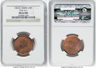 British India. Victoria 3-Piece Lot of Certified Assorted Issues NGC, 1) 1/4 Anna 1862-(c) - MS63 Red and Brown 2) 1/2 Pice 1895-(c) - MS64 Red and Br...