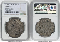 Charles III 8 Reales 1776 Mo-FM VG Details (Chopmarked) NGC, Mexico City mint, KM106.2. A popular date for collectors inspired by the American Revolut...