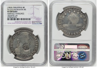 Spanish Colony. Isabel II Counterstamped 8 Reales ND (1834-1837) VF Details (Surface Hairlines) NGC, KM100, Basso-56. Host: Bolivia 8 Soles 1833 PTS-L...