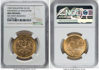 Republic gold "Founding of Singapore - 150th Anniversary" 150 Dollars 1969 UNC Details (Reverse Spot Removed) NGC, KM7, Fr-1. HID09801242017 © 2022 He...
