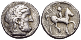 EASTERN CELTS. Imitations of Philip II of Macedon, Late 4th-3rd centuries BC. Tetradrachm (Silver, 25 mm, 13.77 g, 11 h). Laureate head of Zeus to rig...