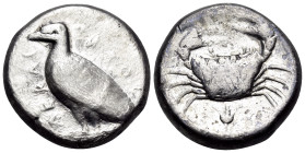 SICILY. Akragas. Circa 450-446/39 BC. Tetradrachm (Silver, 23 mm, 16.89 g, 3 h). AKRAC-ANTOΣ Eagle standing left with closed wings. Rev. Crab; below, ...