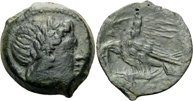 SICILY. Akragas. Phintias, tyrant, 287-279 BC. Unit (Bronze, 23 mm, 6.85 g, 1 h)...