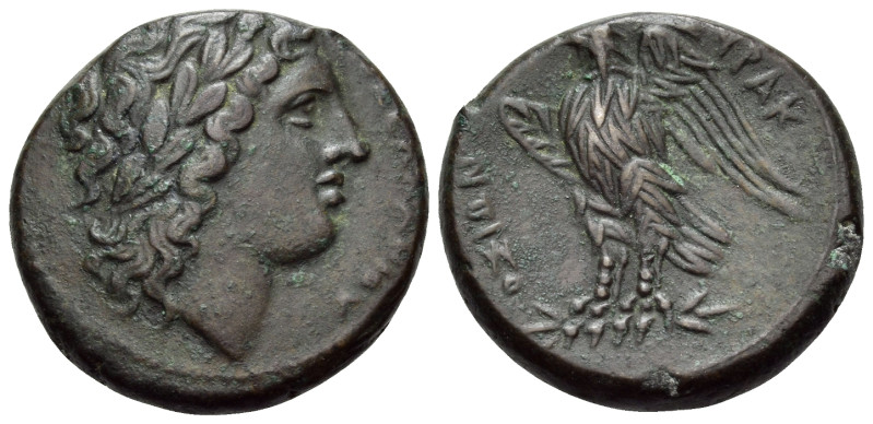 SICILY. Syracuse. Hiketas, 287-278 BC. Litra (Bronze, 22 mm, 8.45 g, 1 h). ΔIOΣ ...