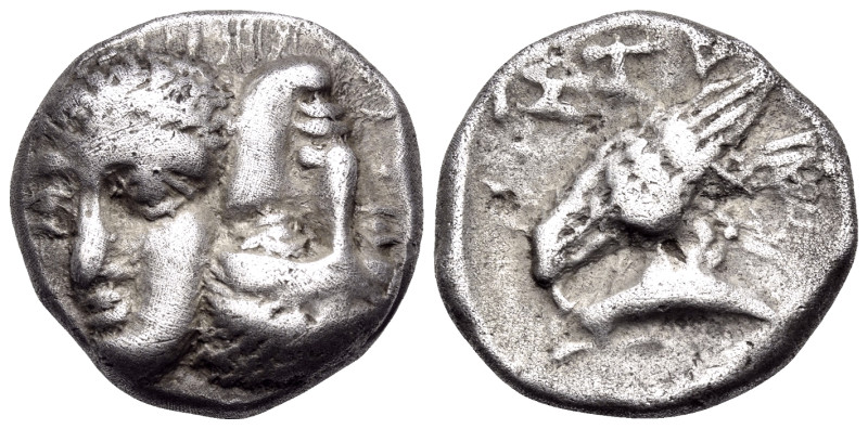 MOESIA. Istros. 4th century BC. Drachm (Silver, 18 mm, 6.67 g, 3 h). Two facing ...