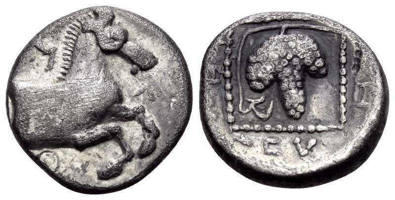 THRACE. Maroneia. Circa 386/5-348/7 BC. Triobol (Silver, 15 mm, 2.42 g, 8 h), po...