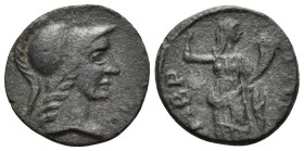 ISLANDS OFF THRACE, Imbros. Circa 2nd century AD. Diassarion (Bronze, 20 mm, 3.90 g, 6 h). Head of Athena to right, wearing Corinthian helmet. Rev. ΙΜ...