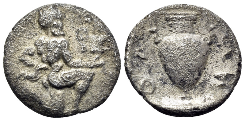 ISLANDS OFF THRACE, Thasos. Circa 411-340 BC. Trihemiobol (Silver, 11.5 mm, 0.83...