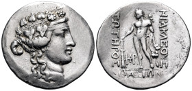 ISLANDS OFF THRACE, Thasos. Circa 168/7-148 BC (Dionysos / Herakles - 4dr - official. Tetradrachm (Silver, 33 mm, 16.49 g, 12 h). Head of youthful Dio...