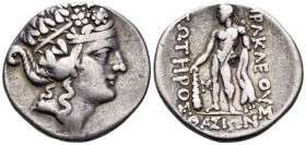ISLANDS OFF THRACE, Thasos. Circa 168/7-148 BC. Tetradrachm (Silver, 31 mm, 16.35 g, 12 h). Head of youthful Dionysos to right, wreathed with ivy. Rev...