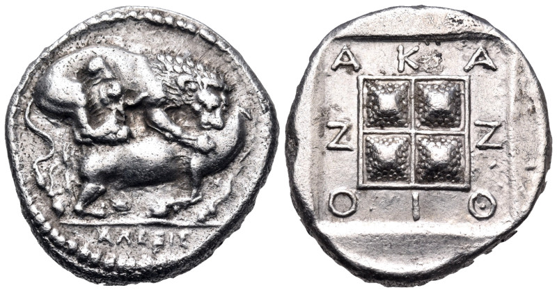 MACEDON. Akanthos. Circa 430-390 BC. Tetradrachm (Silver, 25 mm, 14.24 g, 11 h),...