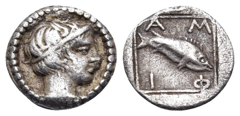 MACEDON. Amphipolis. Late 5th-early 4th century BC. Obol (Silver, 7 mm, 0.41 g, ...