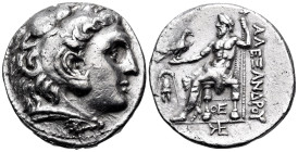 KINGS OF MACEDON. Alexander III 'the Great', 336-323 BC. Tetradrachm (Silver, 27 mm, 16.98 g, 8 h), Amphipolis, circa . Head of Herakles to right, wea...