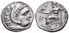 KINGS OF MACEDON. Alexander III 'the Great', 336-323 BC. Drachm (Silver, 18 mm, 3.93 g, 12 h), Kolophon, circa 310-301. Head of Herakles to right, wea...