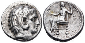 KINGS OF MACEDON. Philip III Arrhidaios, 323-317 BC. Tetradrachm (Silver, 25 mm, 16.70 g, 9 h), Babylon. Head of Herakles to right, wearing lion's ski...