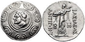 KINGS OF MACEDON. Antigonos II Gonatas, 277/6-239 BC. Tetradrachm (Silver, 31 mm, 17.09 g, 8 h), Amphipolis, circa 229-221/0. Horned head of Pan to le...