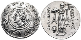 KINGS OF MACEDON. Antigonos II Gonatas, 277/6-239 BC. Tetradrachm (Silver, 31 mm, 17.01 g, 11 h), Amphipolis, circa 246/5-229. Horned head of Pan to l...