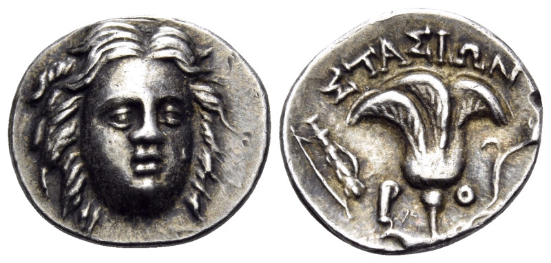 KINGS OF MACEDON. Perseus, 179-168 BC. Drachm (Silver, 16 mm, 2.71 g, 7 h), pseu...