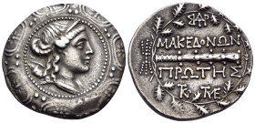 MACEDON (ROMAN PROTECTORATE), Republican period. First Meris. Circa 167-149 BC. Tetradrachm (Silver, 32 mm, 17.08 g, 12 h), Amphipolis. Diademed and d...