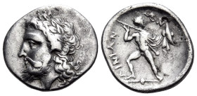 THESSALY. Ainianes. Circa 360s-350s BC. Hemidrachm (Silver, 17 mm, 2.55 g, 11 h), Hypata. Laureate and bearded head of Zeus to left. Rev. AINIAN-ΩN Th...