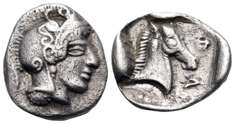 THESSALY. Pharsalos. mid 5th century BC. Hemidrachm (Silver, 16 mm, 2.73 g). Hea...