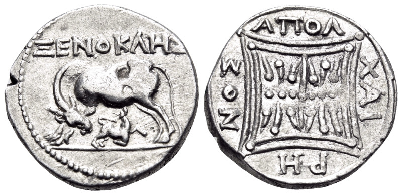 ILLYRIA. Apollonia. Circa 80/70-48 BC. Drachm (Silver, 16 mm, 3.33 g, 7 h), stru...