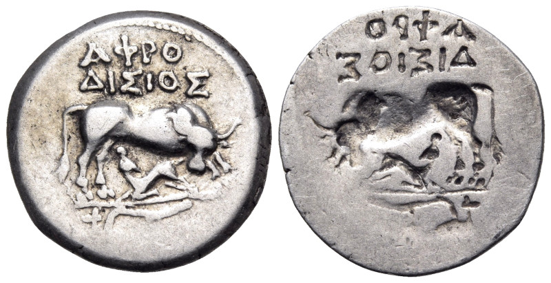 ILLYRIA. Dyrrhachion. Circa 80/70-60/55 BC. Drachm (Silver, 18 mm, 3.29 g), Broc...