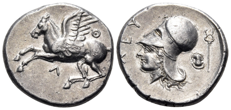 AKARNANIA. Leukas. Circa 375-350 BC. Stater (Silver, 21.5 mm, 8.62 g, 6 h). Λ Pe...