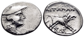 AITOLIA, Aitolian League. Circa 205-150 BC. Triobol (Silver, 16 mm, 2.42 g, 6 h), circa 170-160. Head of Aetolia to right, wearing kausia. Rev. AITΩΛΩ...