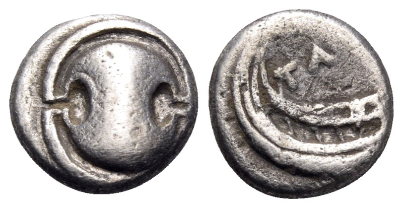 BOEOTIA. Tanagra. early-mid 4th century BC. Obol (Silver, 9 mm, 0.82 g). Boeotia...