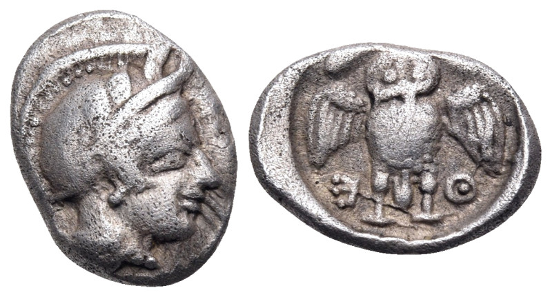 ATTICA. Athens. Circa 449-404 BC. Trihemiobol (Silver, 11 mm, 1.01 g, 3 h). Head...