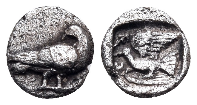 SIKYONIA. Sikyon. Circa 450-425 BC. Hemiobol (Silver, 7 mm, 0.32 g, 1 h). Dove s...