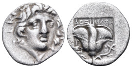 ISLANDS OFF CARIA, Rhodos. Rhodes. Circa 170-150 BC. Hemidrachm (Silver, 13 mm, 1.27 g, 12 h), struck under the magistrate Dexikrates. Radiate head of...