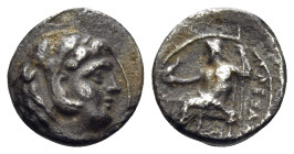 SELEUKID KINGS. Seleukos I Nikator, 312-281 BC. Obol (Silver, 9 mm, 0.60 g, 11 h), in the name of Alexander III of Macedon, Ekbatana, circa 295-280. H...