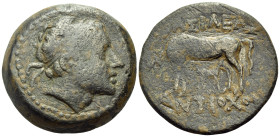 SELEUKID KINGS. Antiochos III ‘the Great’, 223-187 BC. (Bronze, 30.5 mm, 24.56 g, 3 h), Ekbatana. Diademed head of Antiochos III to right. Rev. ΒΑΣΙΛΕ...