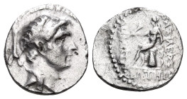 SELEUKID KINGS. Demetrios I Soter, 162-150 BC. Drachm (Silver, 18 mm, 3.82 g, 3 h), Ekbatana. Diademed head of Demetrios I to right. Rev. BAΣIΛEΩΣ ΔHM...