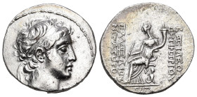 SELEUKID KINGS. Demetrios II Nikator, first reign, 146-138 BC. Tetradrachm (Silver, 28 mm, 16.20 g, 12 h), Seleukeia on the Tigris, c. 145-July 141 BC...