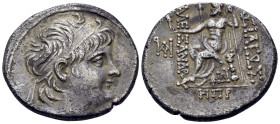 SELEUKID KINGS. Alexander II Zabinas, 128-122 BC. Tetradrachm (Silver, 28 mm, 16.07 g, 1 h), Damascus, year 188 = 125-124. Diademed head of Alexander ...