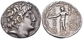 SELEUKID KINGS OF SYRIA. Antiochos VIII Epiphanes (Grypos), 121/0-97/6 BC. Tetradrachm (Silver, 30.5 mm, 16.71 g, 12 h), Ake-Ptolemaïs, 121/0-113. Dia...