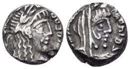 NABATAEA. Rabbell II, with Gamilat, AD 70-106. Drachm (Silver, 13 mm, 3.31 g, 1 h), Petra, circa 80/81-90/91. "Rabbel, the king, king of the Nabataean...