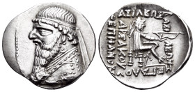 KINGS OF PARTHIA. Mithradates II, 121-91 BC. Drachm (Silver, 21 mm, 4.18 g, 12 h), Ekbatana, circa 111/10-100/99. Diademed and draped bust of Mithrada...