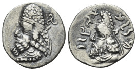 KINGS OF PERSIS. Manuchtir (Manchihr) III, mid-late 2nd century AD. Hemidrachm (Silver, 15 mm, 1.35 g, 11 h). Diademed bust of Manuchtir III to left, ...