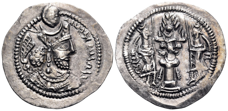 SASANIAN KINGS. Bahram V, 420-438. Drachm (Silver, 28 mm, 4.17 g, 3 h), 'GW' min...