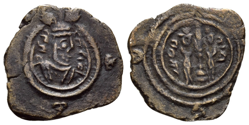 SASANIAN KINGS. Yazdgard III, 632-651. Pashiz (Bronze, 17 mm, 1.39 g, 9 h), ART ...