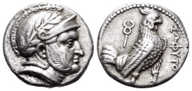 BAKTRIA, Pre-Seleukid Era. Sophytes, circa 305-294 BC. Drachm (Silver, 16 mm, 3.94 g, 6 h), uncertain mint in the Oxus Region. Male head to right, wea...