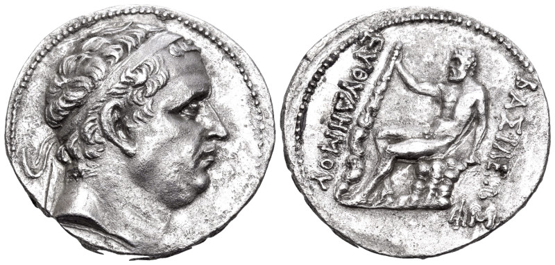 BAKTRIA, Greco-Baktrian Kingdom. Euthydemos I, circa 225-200 BC. Tetradrachm (Si...