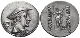 BAKTRIA, Greco-Baktrian Kingdom. Antimachos I, circa 180-165 BC. Tetradrachm (Silver, 32 mm, 16.64 g, 12 h). Diademed and draped bust of Antimachos to...